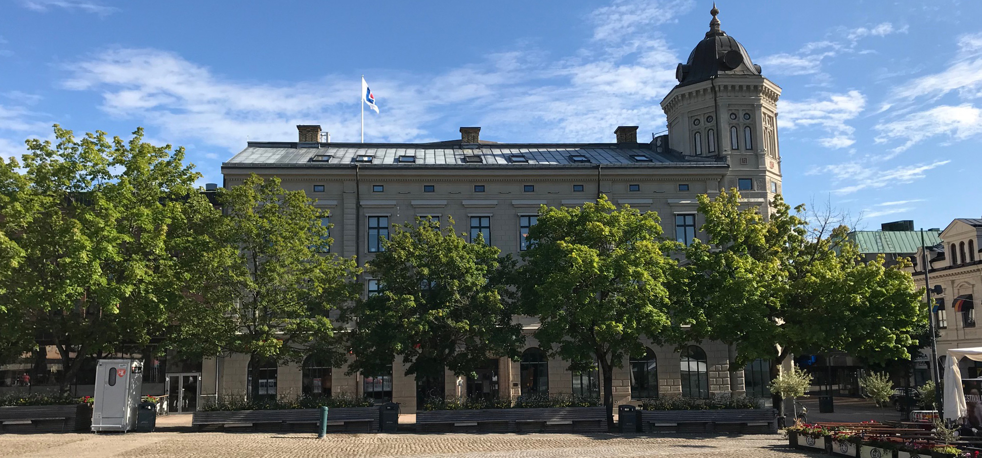 Bilden visar Miljösamverkans kontor, alldeles vid Hertig Johans torg i Skövde.